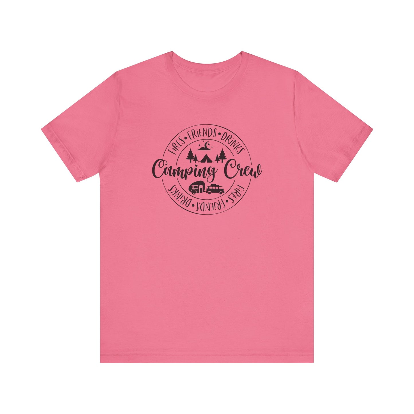Women's Camping Crew- Fires, Friends and Drinks T-Shirt