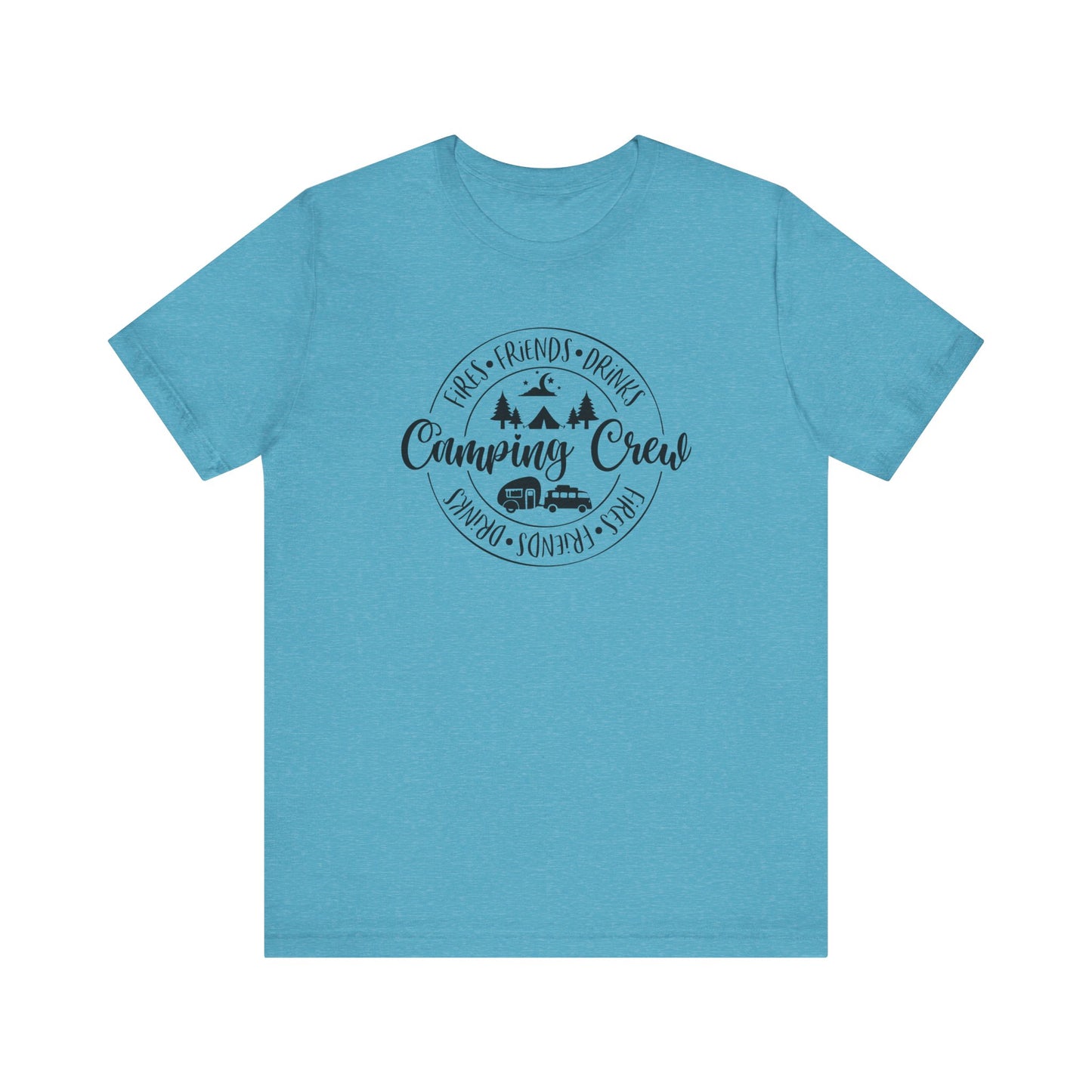 Women's Camping Crew- Fires, Friends and Drinks T-Shirt