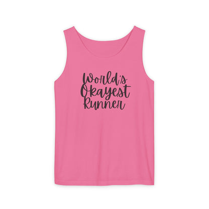 World's Okayest Runner Unisex Tank Top - Perfect Gift for Runners and Fitness Enthusiasts