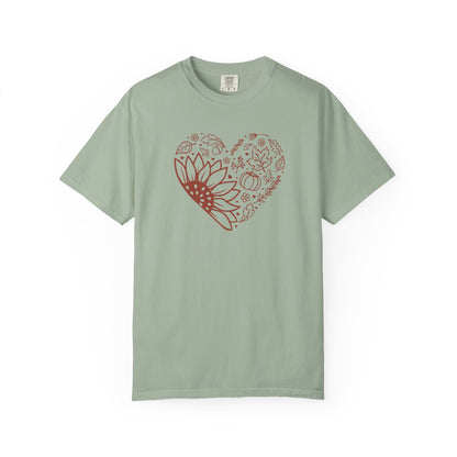 Autumn Heart Sunflower T-Shirt