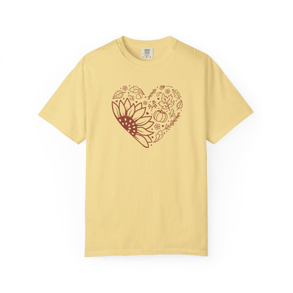 Autumn Heart Sunflower T-Shirt