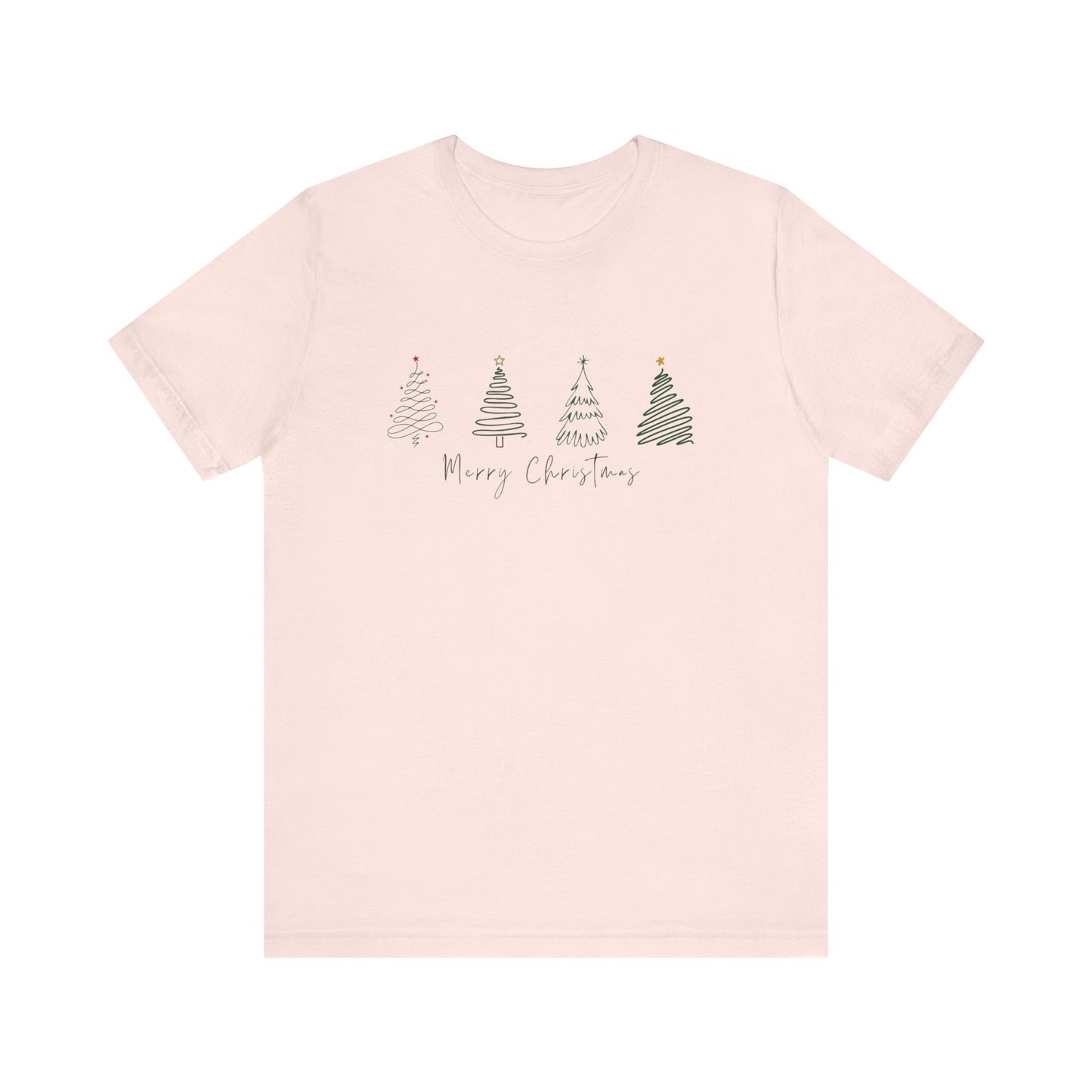 Merry Christmas Minimalist Trees T-Shirt-Light Colors