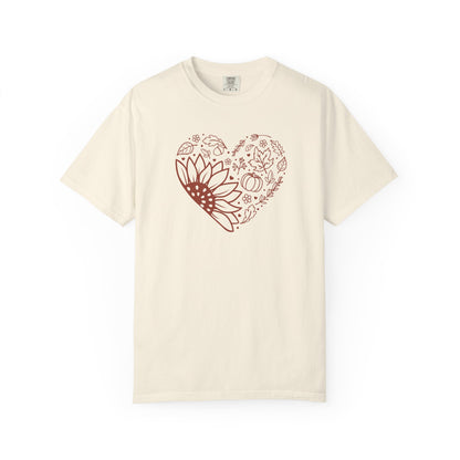 Autumn Heart Sunflower T-Shirt