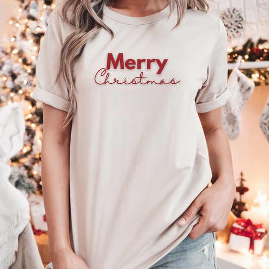 Merry Christmas Script T-Shirt