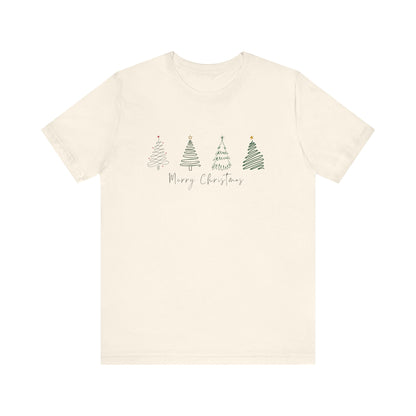 Merry Christmas Minimalist Trees T-Shirt-Light Colors