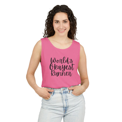World's Okayest Runner Unisex Tank Top - Perfect Gift for Runners and Fitness Enthusiasts