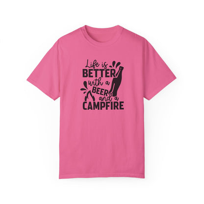 Life is Better with a Beer & Campfire Unisex T-Shirt